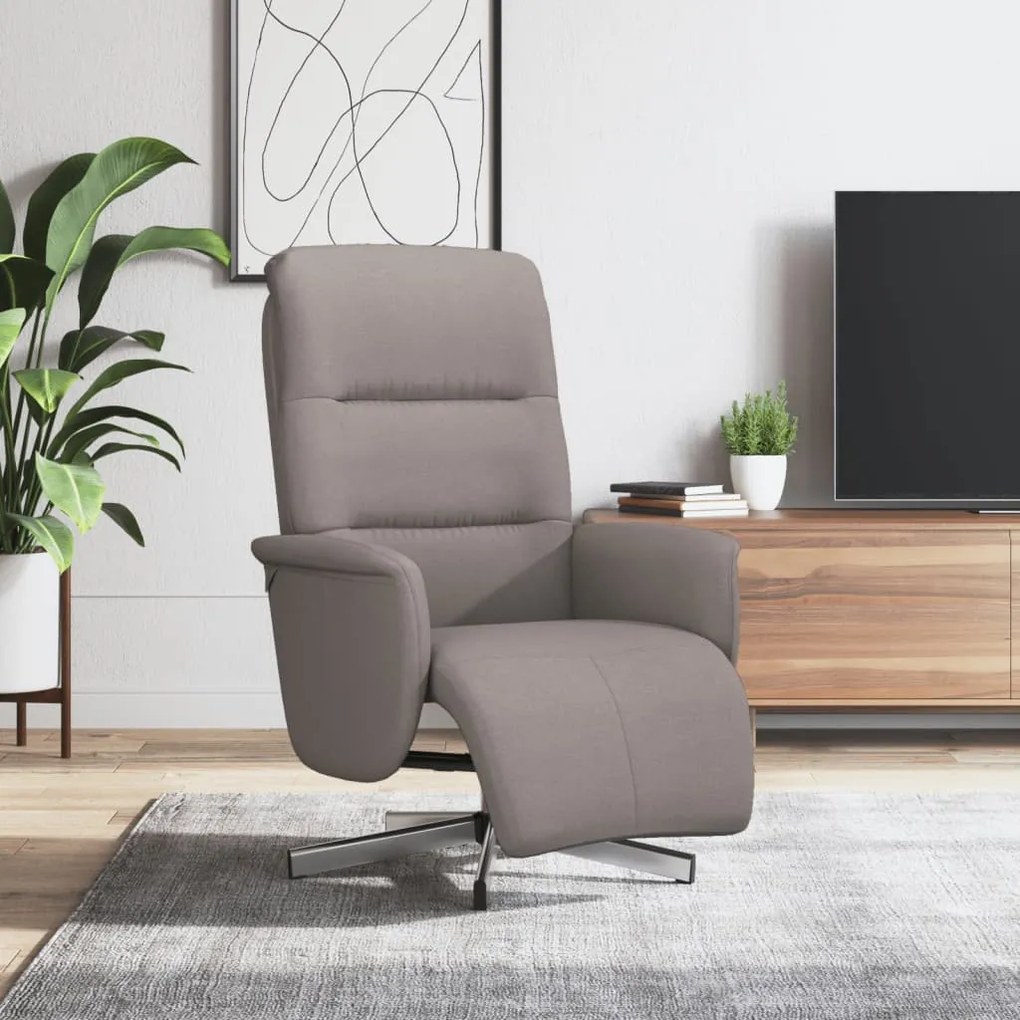 vidaXL Fotoliu rabatabil cu suport de picioare, gri taupe, textil