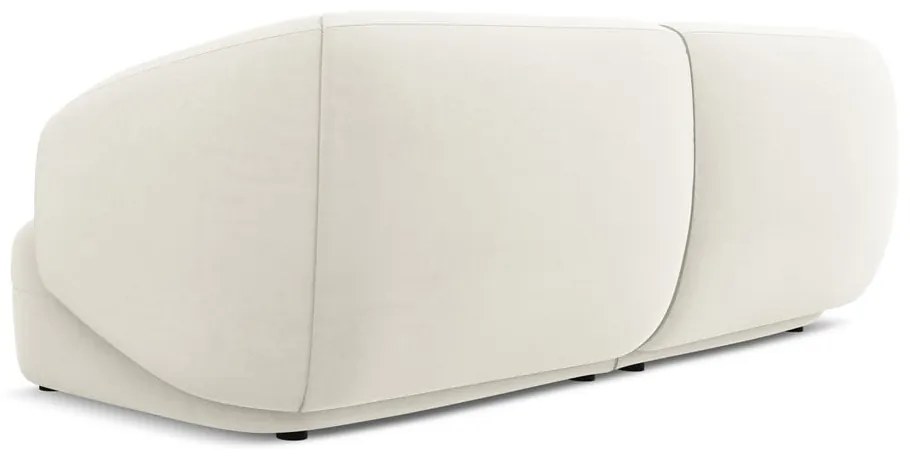 Canapea albă cu tapițerie din catifea 232 cm Moana – Makamii