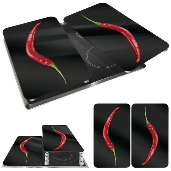 WENKO 2521380100 - Capac pentru plită 30x52 cm, multicolor/gri/transparent