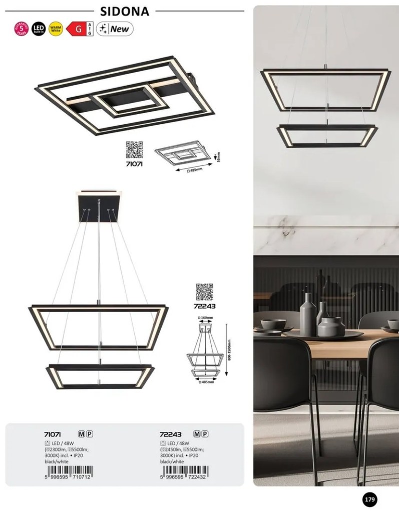 Plafoniera LED moderna Sidona 48,5x48.5cm
