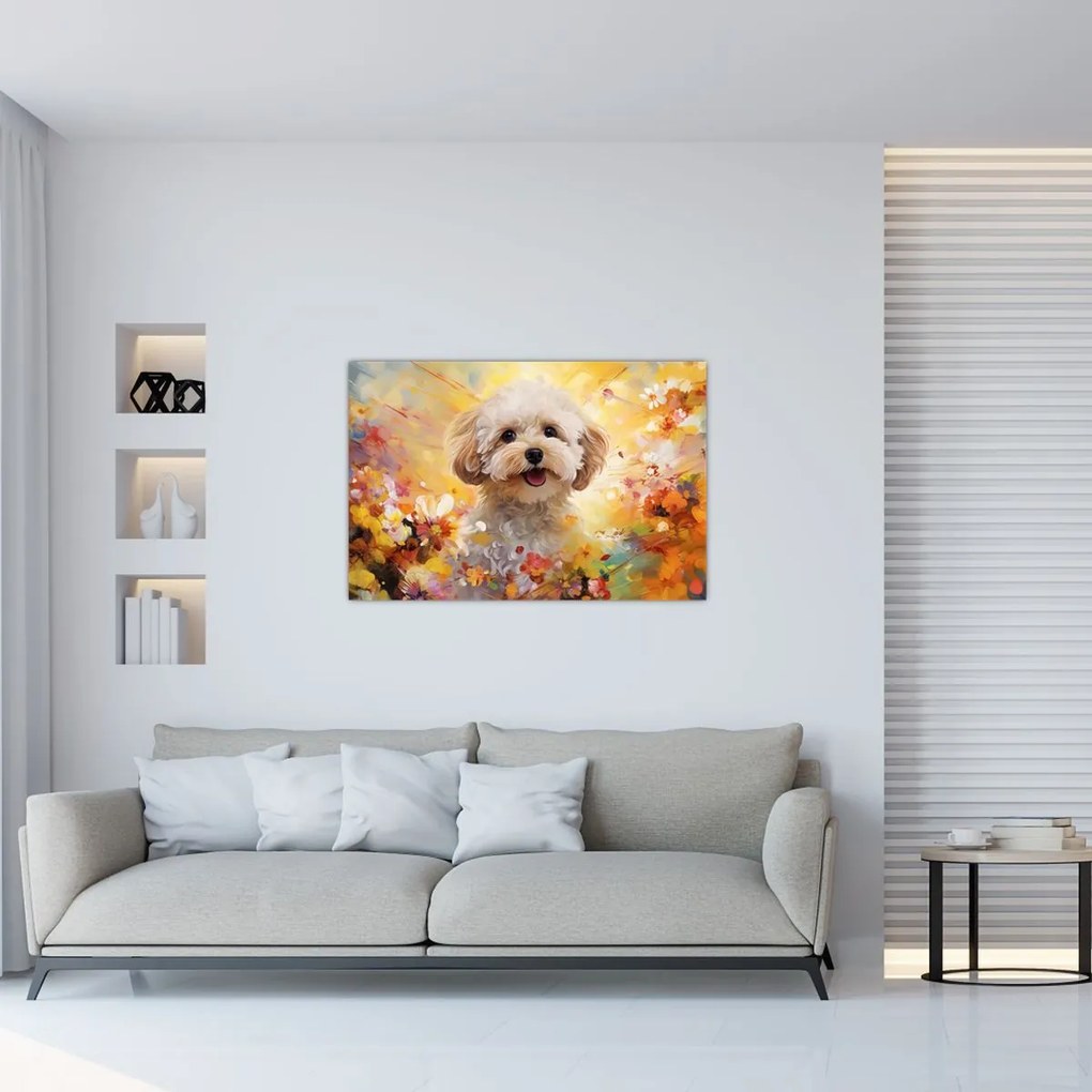 Tablou - Câine fericit (90x60 cm)