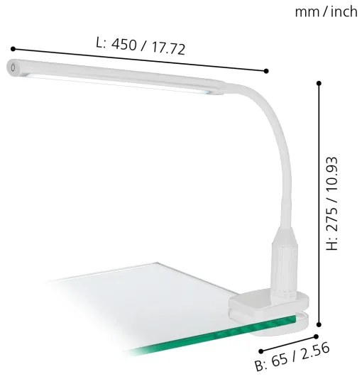 Eglo 96434 - LED Lampă cu clips LAROA LED/4,5W/230V alb
