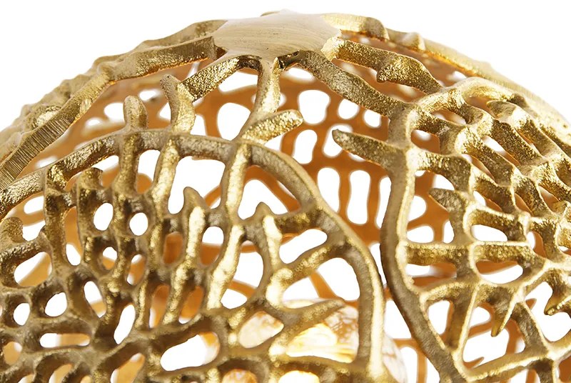 Lampă de masă Art Deco cu trepied auriu - Maro