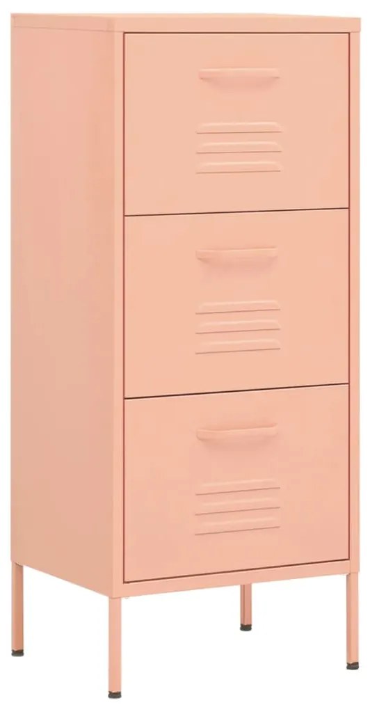 336184 vidaXL Dulap de depozitare, roz, 42,5x35x101,5 cm, oțel