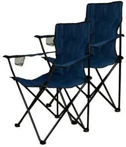 Set de 2 scaune pliante albastre de camping