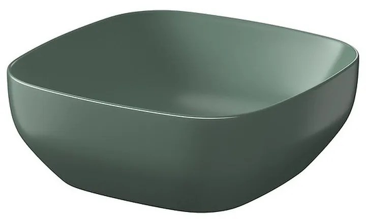 Lavoar pe blat verde mat 38 cm, patrat, Cersanit Larga Verde mat