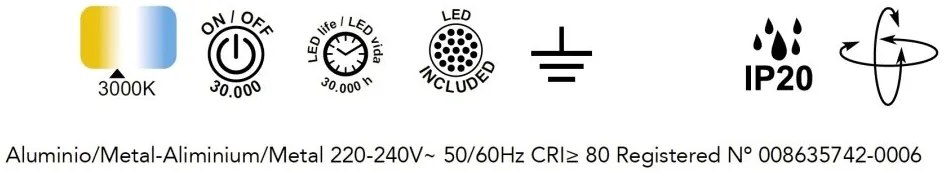Lustra LED aplicata design modern CAPUCCINA 30W negru