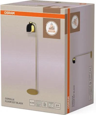 Osram - Lampadar DECOR COROLLE 1xE27/15W/230V negru/auriu