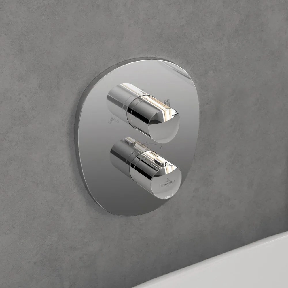 Baterie cada-dus incastrata Villeroy&Boch Antao termostatata crom lucios fara corp ingropat