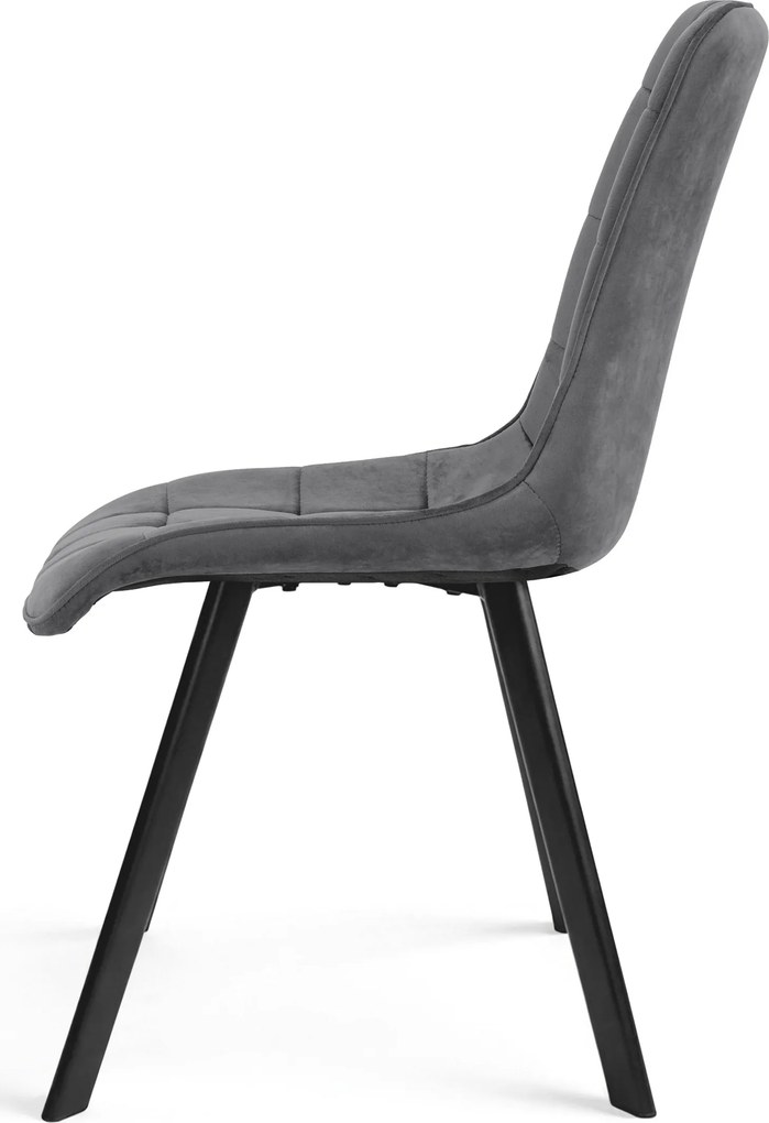 OFERTA Scaun de masa CIEZA VELVET cu picioare negre, gri inchis II. calitate