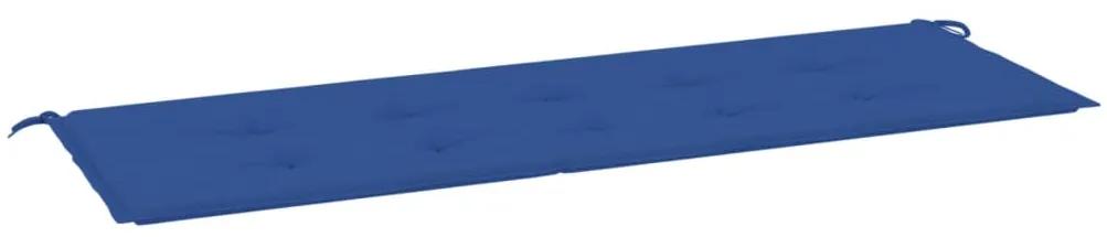 Banca de gradina, perna albastru regal, 150 cm, lemn masiv tec Albastru regal, 150 cm, 1