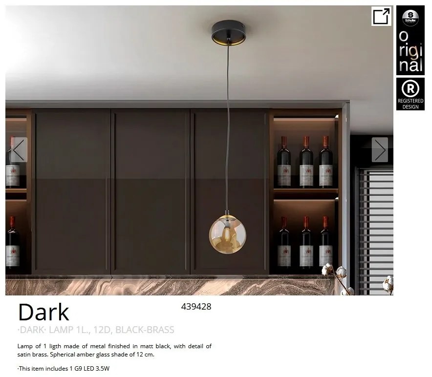 Lustra / Pendul design modern Dark 12cm