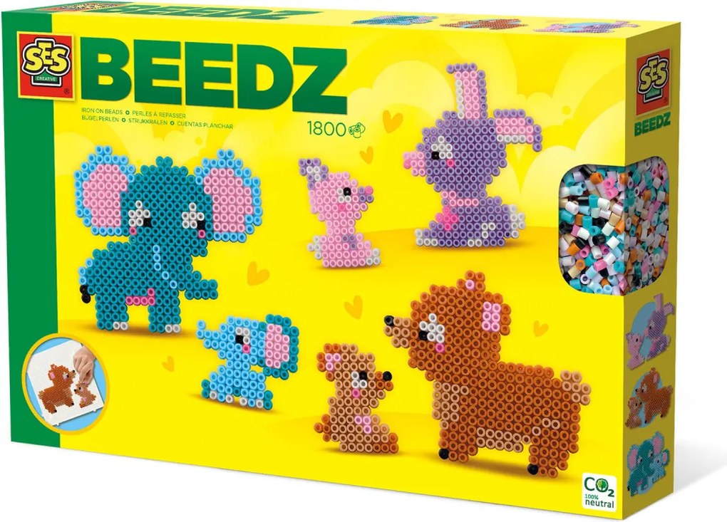 Set creativ copii - Margele de calcat cu Animale Zoo Beedz