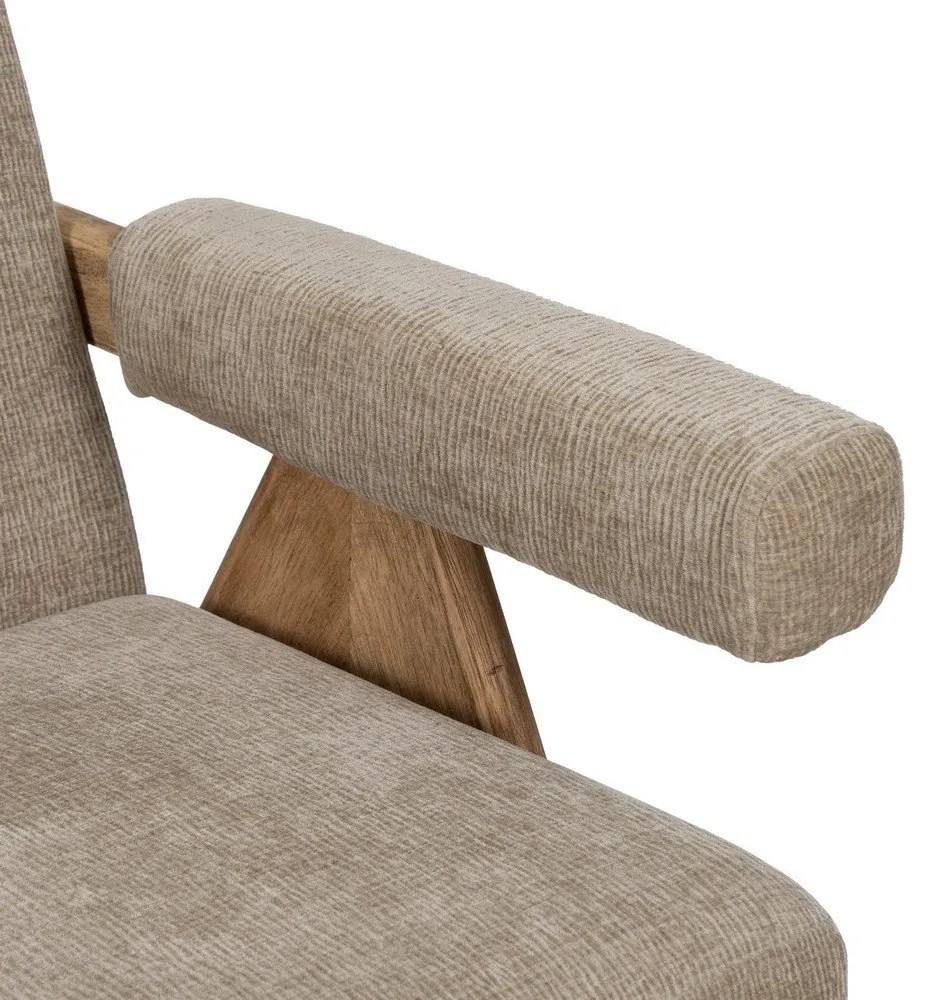 Canapea bej cu tapițerie din chenille 134 cm Rest – Ixia