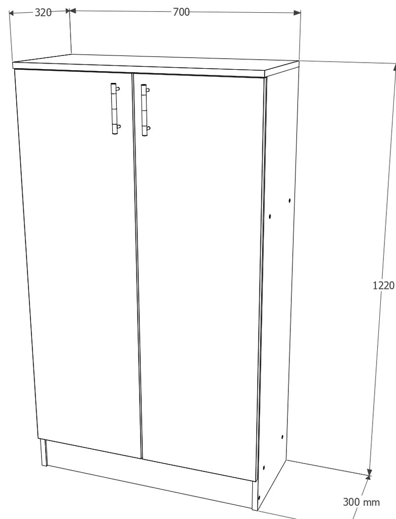 Biblioteca Flint, 2 Usi, Alba, 70 x 32 x 122 cm