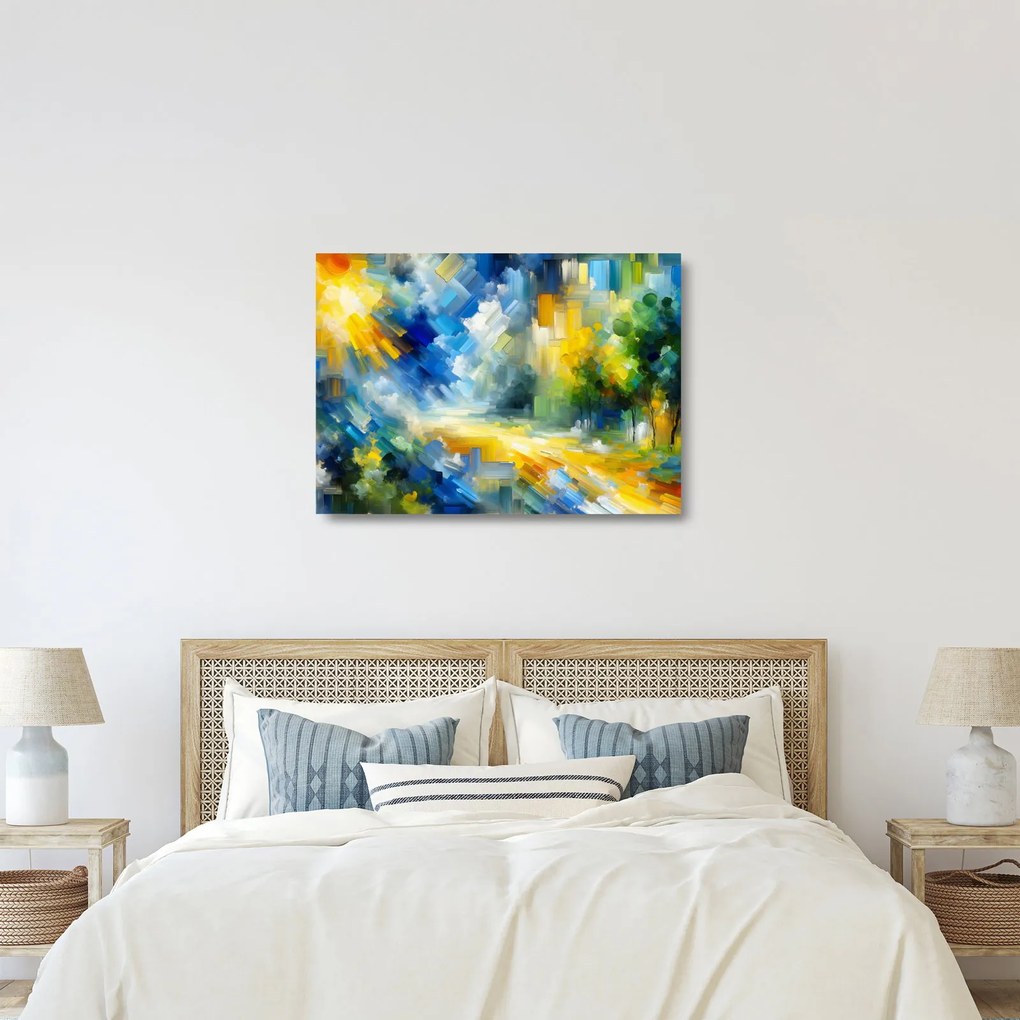 Tablou pe sticlă - Zi însorită abstractă (70x50 cm)