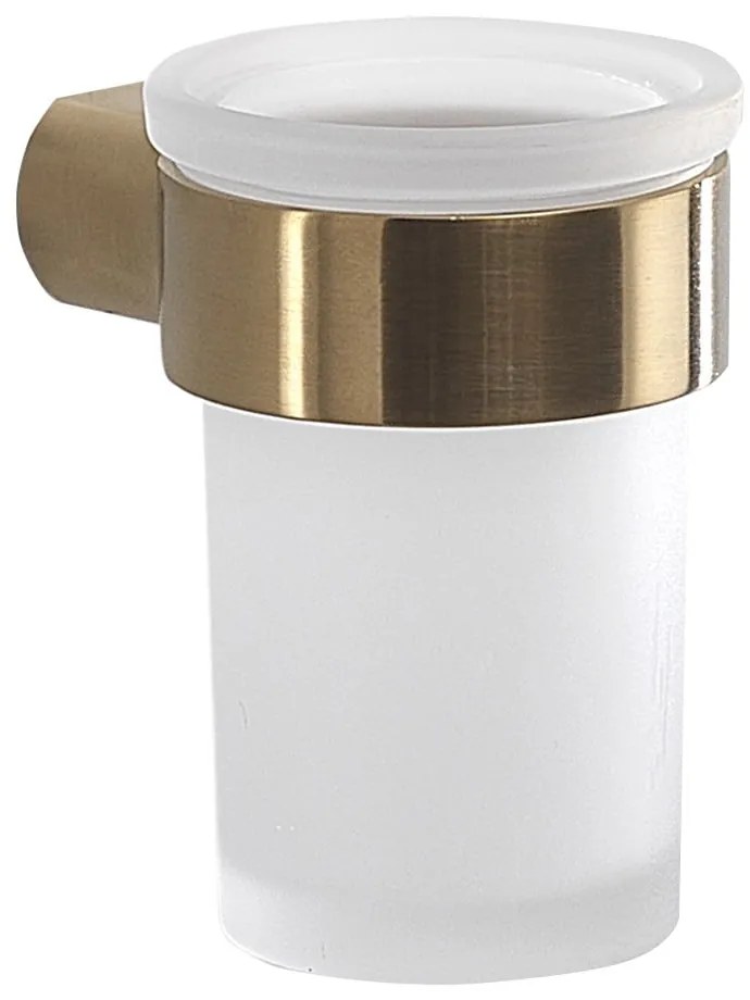 Suport pentru periuța de dinți alb/auriu de montat pe perete din sticlă Gedy Pirenei – Sapho