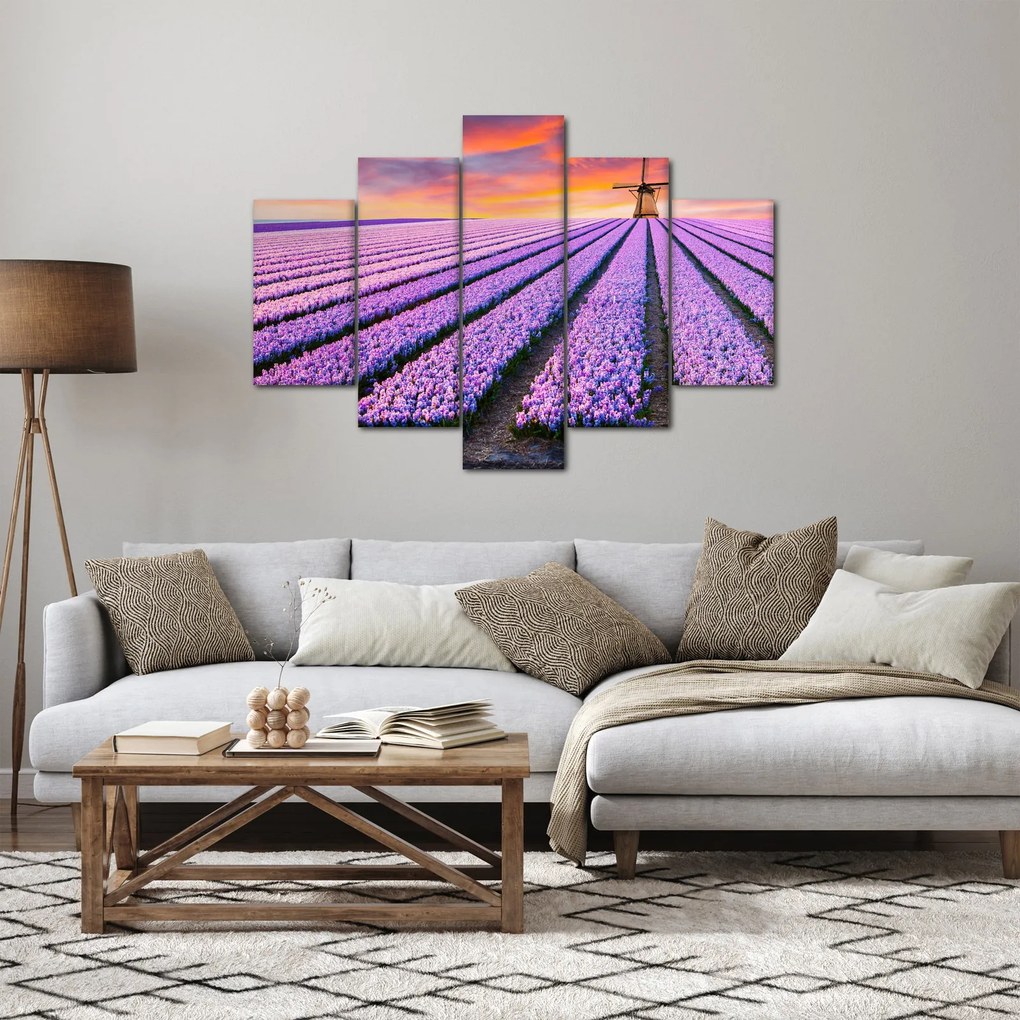 Tablou - ferma cu flori (150x105 cm)