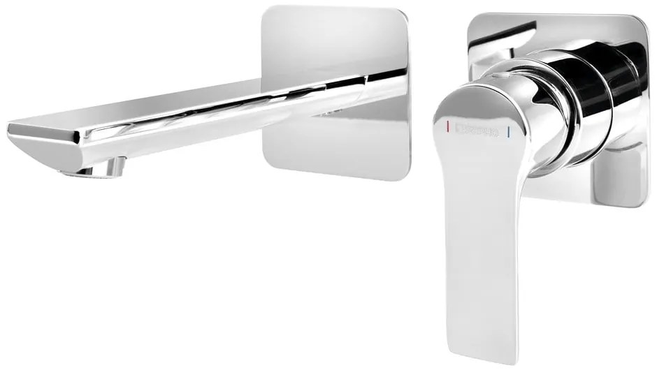 Baterie argintiu-lucios pentru chiuvetă încastrată (1 ieșire) Pax – Sapho