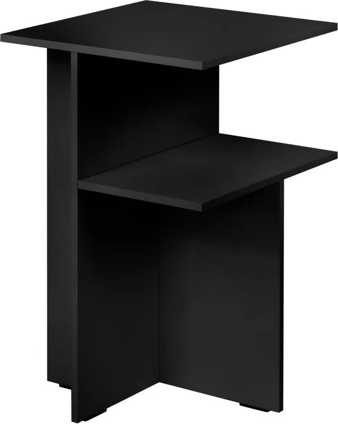 Noptieră neagră cu rafturi Atik – noo.ma