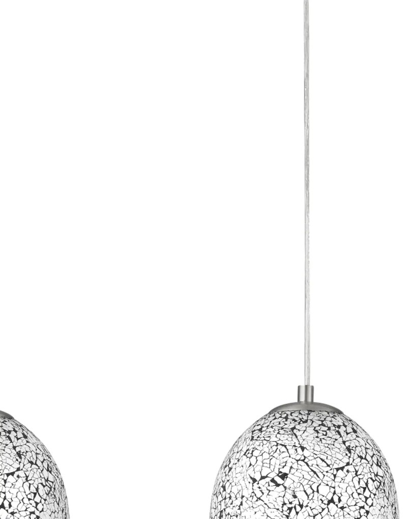 Lustra design modern Crackle 3L alb mozaic 8069-3WH SRT