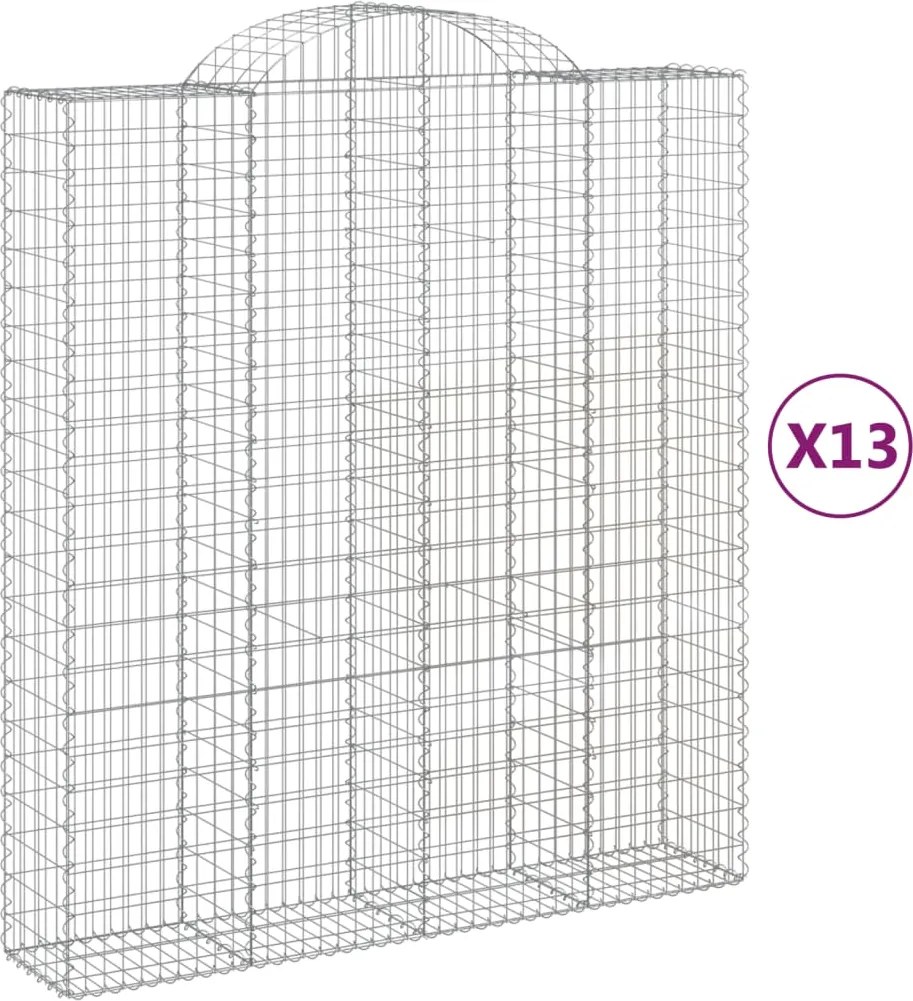 vidaXL Coșuri gabion arcuite, 13 buc 200x50x220/240cm, fier galvanizat