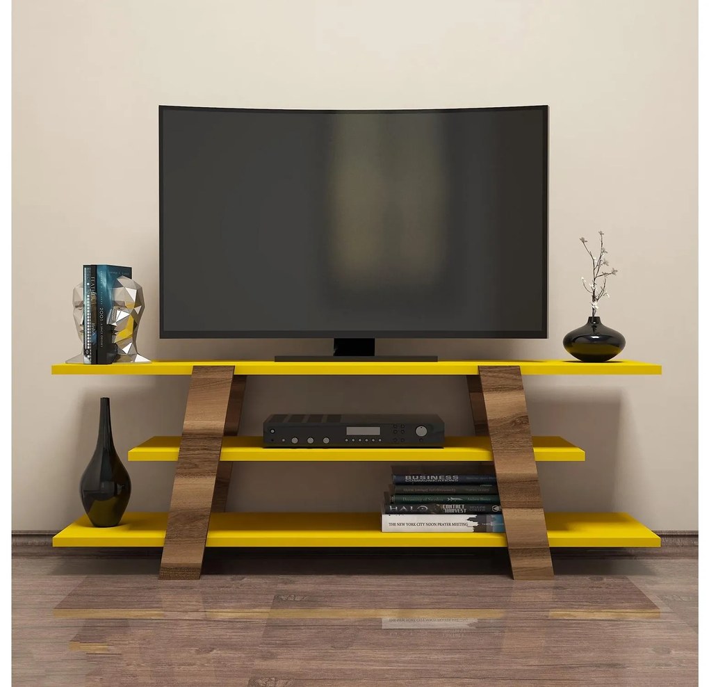 Masă TV Bopubi 2 (Nuc + galben) . 1095111