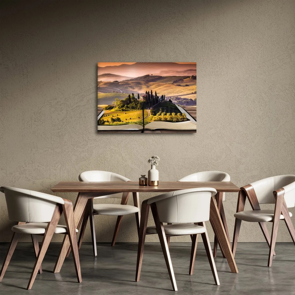 Tablou cu peisaj în carte (70x50 cm)