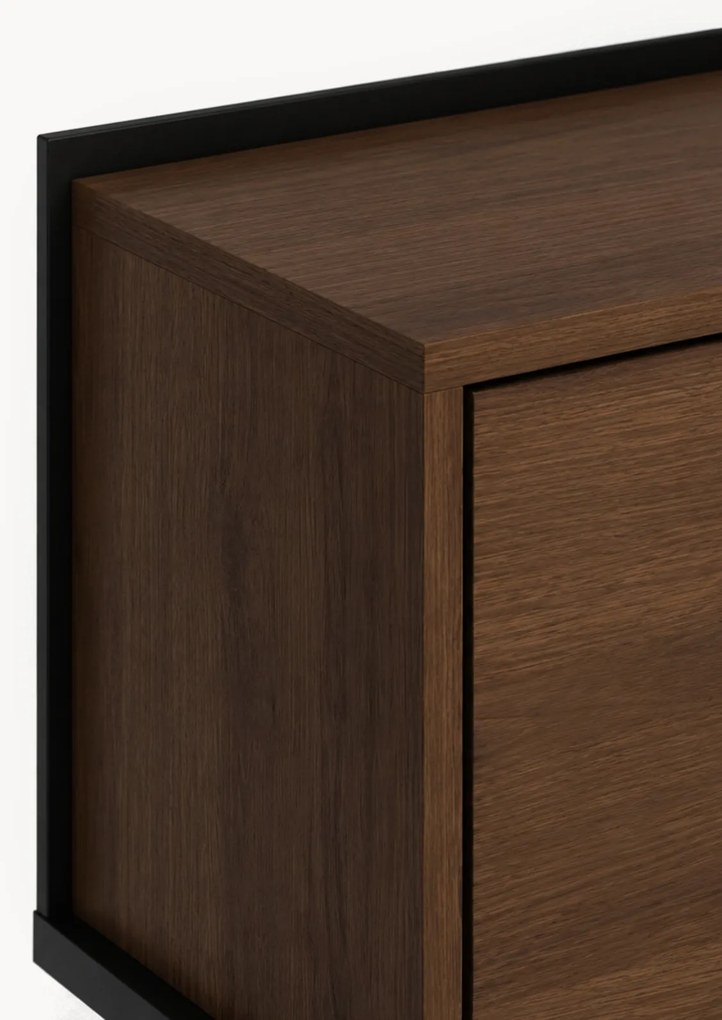 Masa toaletă Zenar 100 cm cu sertare - nuc elegant / negru