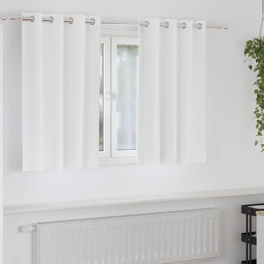 vidaXL Perdele cu perdele 2 pcs Alb pur 140 x 140 cm Poliester