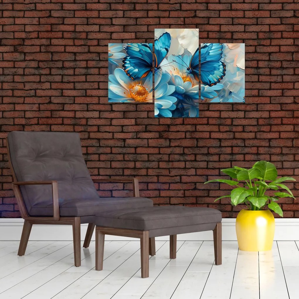Tablou - Fluturi albaștri (90x60 cm)