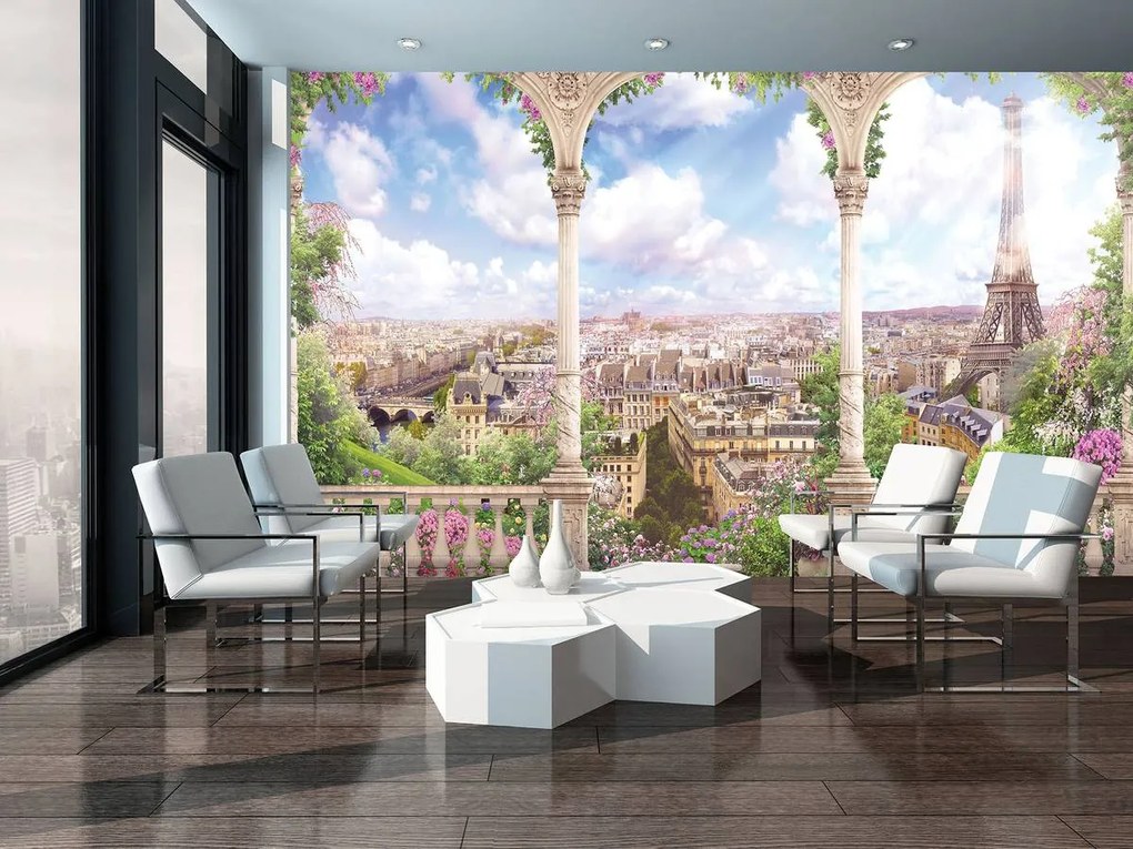 Fototapet - Privire spre Turnul Eiffel (254x184 cm)