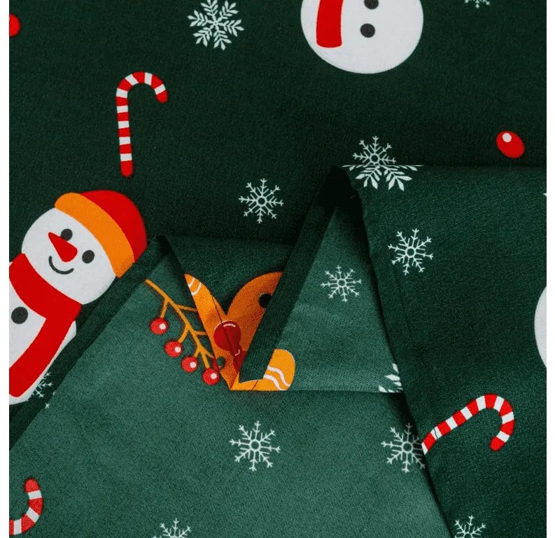 Cearsaf si fata de perna SNOWMAN AND GINGERBREAD Dimensiune: 50 x 70 cm | 140 x 240 cm