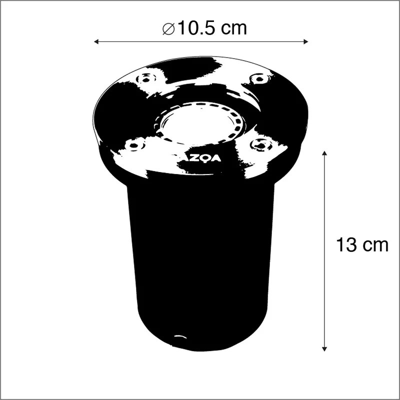 Spot încastrat de sol modern din oțel inoxidabil - Basic Rotund