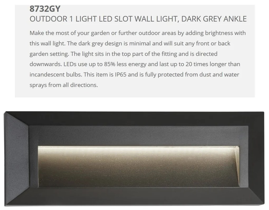 Spot LED incastrabil de exterior ambiental IP65 Ankle 8732GY SRT