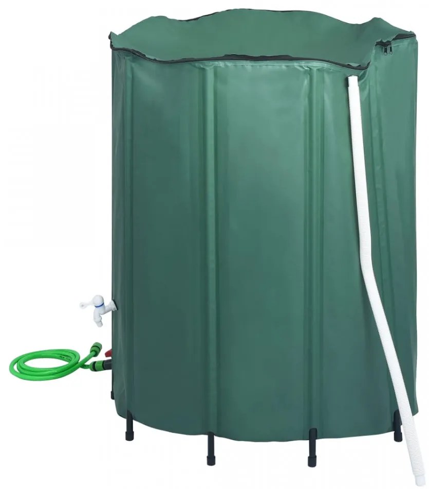 Rezervor de apă de ploaie rabatabil cu cep, 1000 L