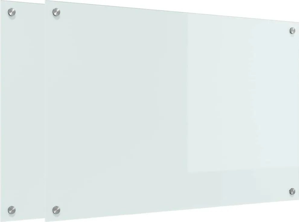 vidaXL Panou de bucătărie 2 pcs Alb 90 x 60 cm sticlă securizată