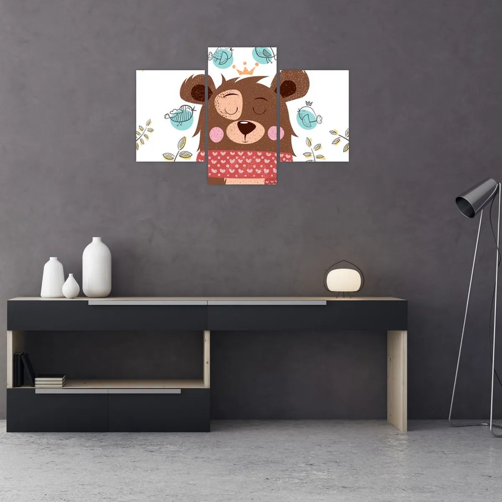 Tablou - Ursulețul cu păsărele (90x60 cm)