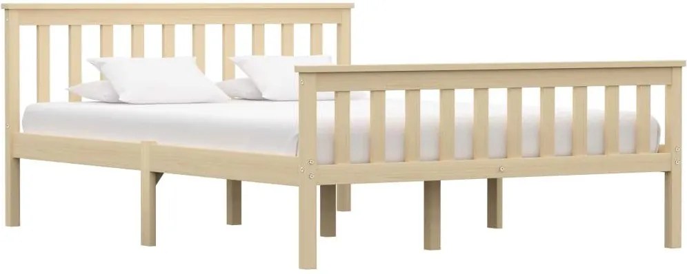 Cadru de pat, lemn deschis, 140 x 200 cm, lemn de pin masiv