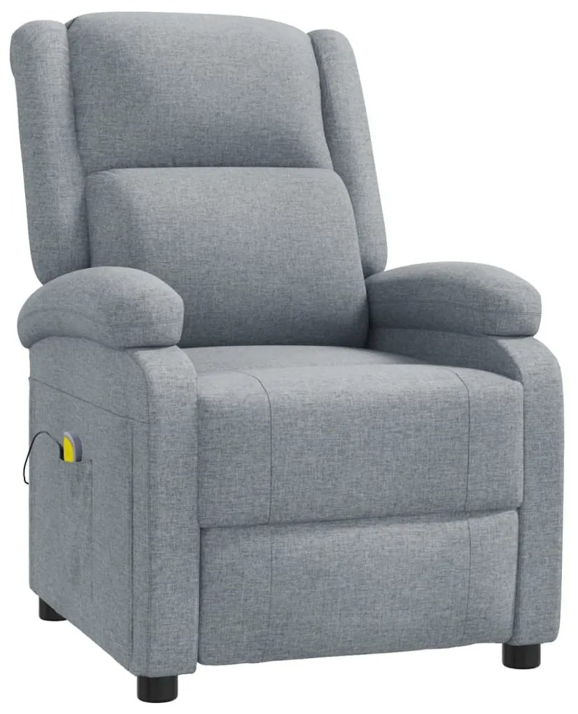 248698 vidaXL Fotoliu de masaj, gri deschis, material textil