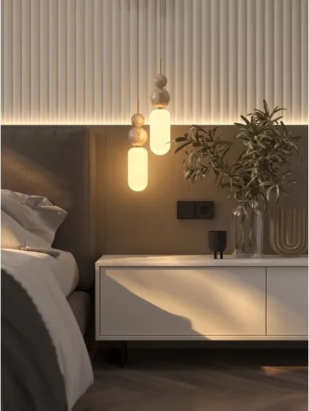MAXLIGHT P0642 - Lampă suspendată pe cablu NOVA 1xG9/12W/230V, diam. 12 cm, auriu