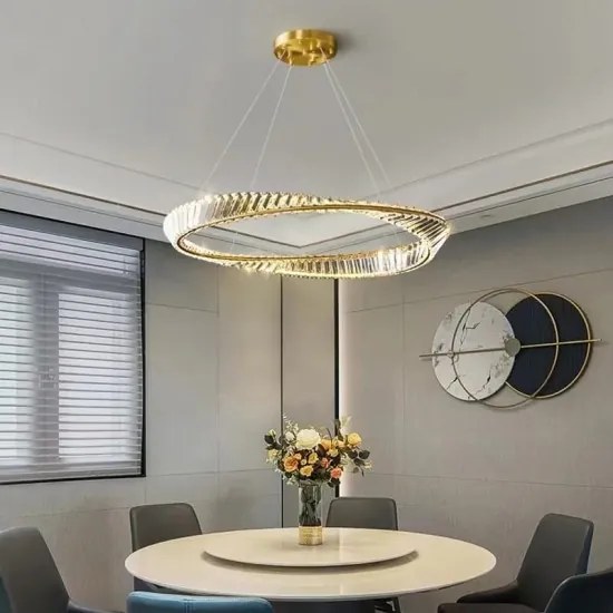Lustra led suspendata cristal, Moya 40 Gold, 40w