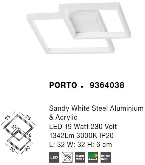 Lustra LED aplicata design modern geometric PORTO 19W NVL-9364038
