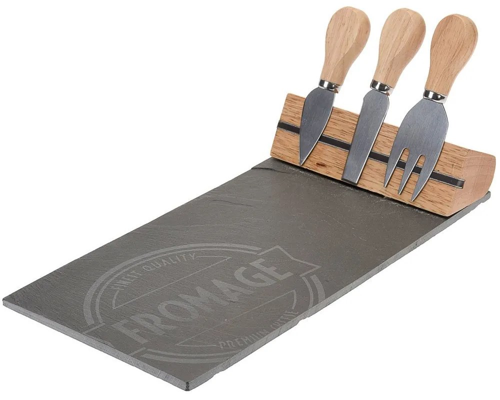 Tăviță pentru brânzeturi și gustări + 3 cuțite incluse în set