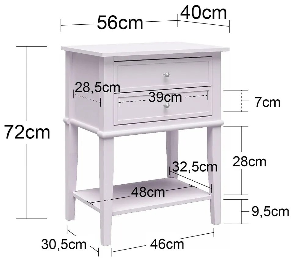 Noptieră albastru-deschis Franklin – Støraa