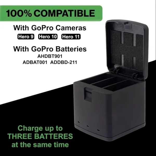 Încărcător PATONA Triple GoPro Hero 9/Hero 10/Hero 11/Hero 12