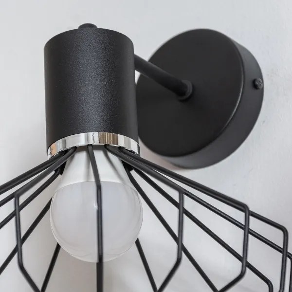 Aplica de perete SOLANO 1xE27/15W/230V negru/crom lucios