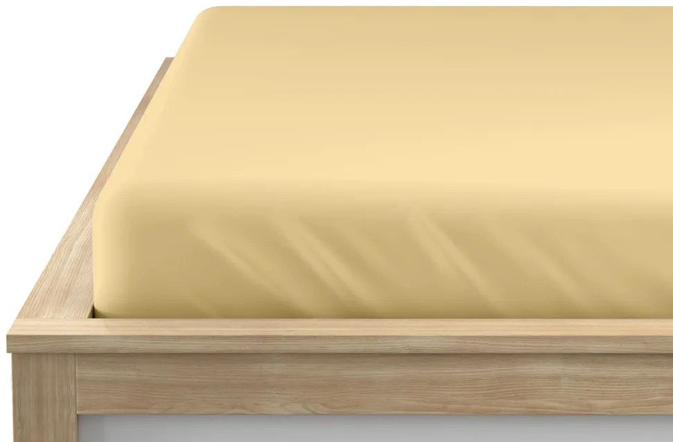 Cearsaf cu elastic din microfibra crem 90 x 200 cm