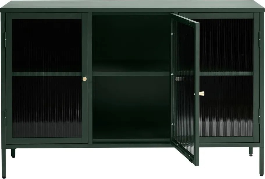 Vitrină din metal Unique Furniture Bronco, înălțime 85 cm, verde