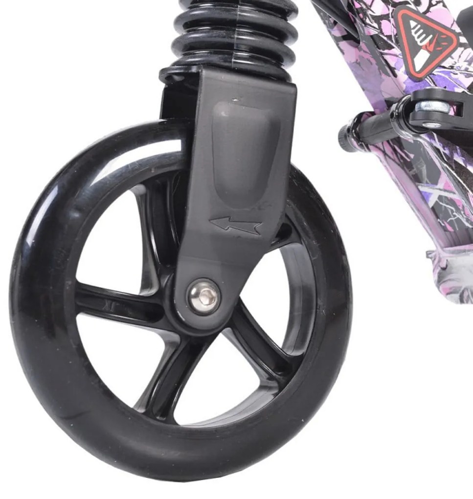 Trotineta pliabila din aluminiu NOVOKIDS™ Funky Snuzzy Scooter PRO, Max 100 kg, Functie Super Brake, Maner reglabil pe inaltime 75-90 cm , Diametru